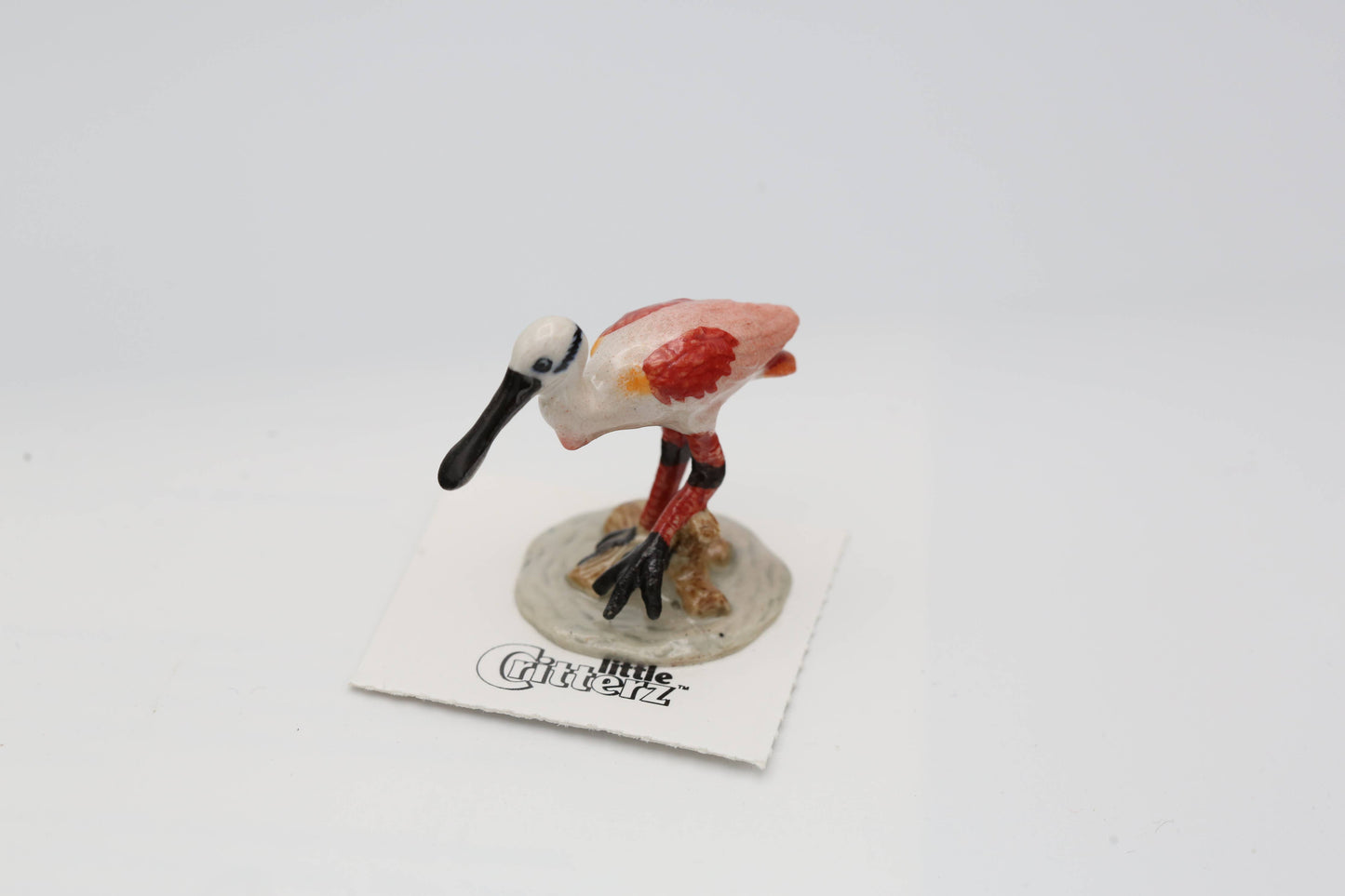 Little Critterz Porcelain Miniature - "Ajaja" Roseate Spoonbill