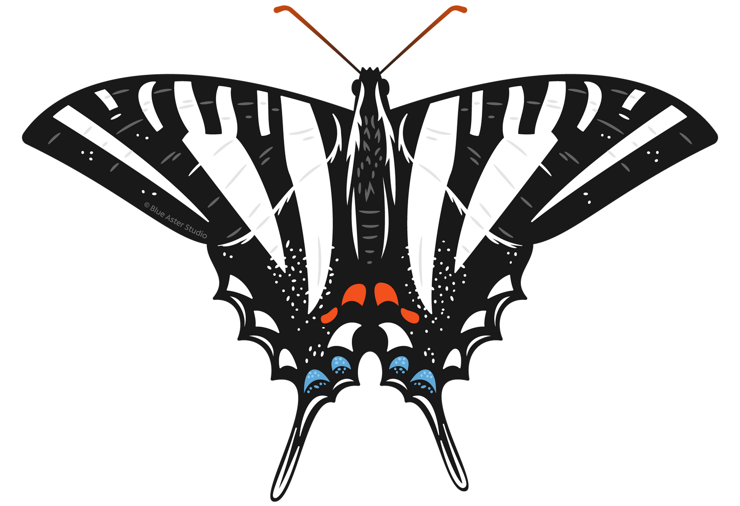 Sticker - Zebra Swallowtail Butterfly