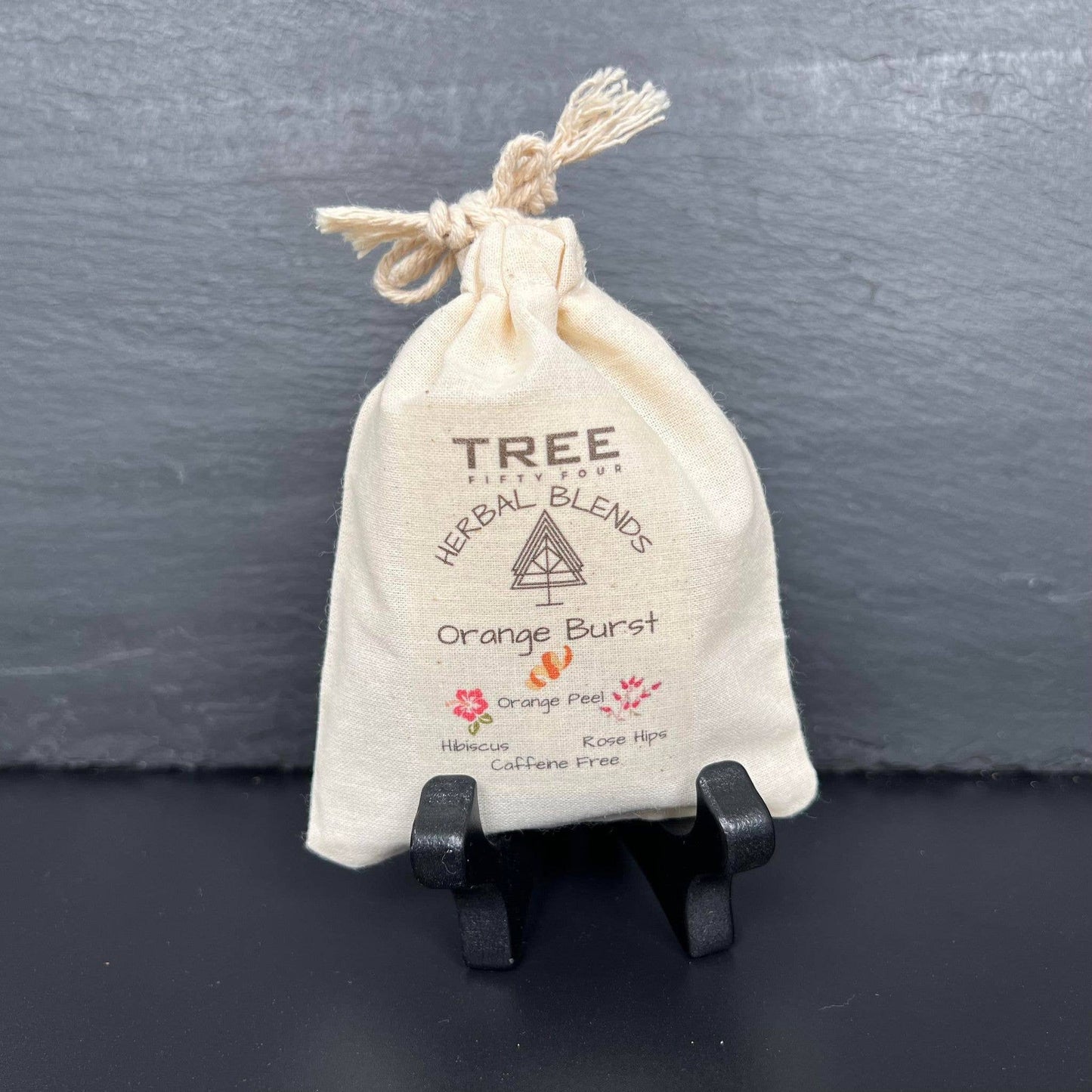 Loose Tea in Drawstring Sachet - Tree Fifty Four - Orange Burst Herbal Tea Blend (2oz)