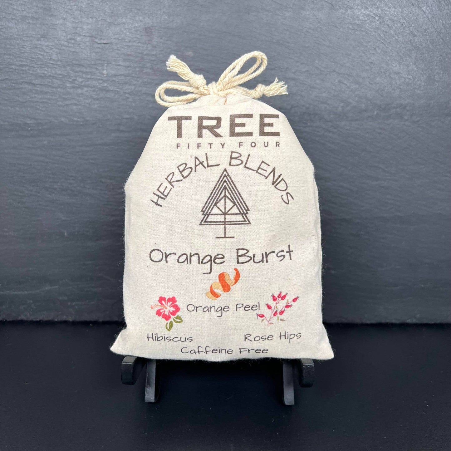 Loose Tea in Drawstring Sachet - Tree Fifty Four - Orange Burst Herbal Tea Blend (2oz)