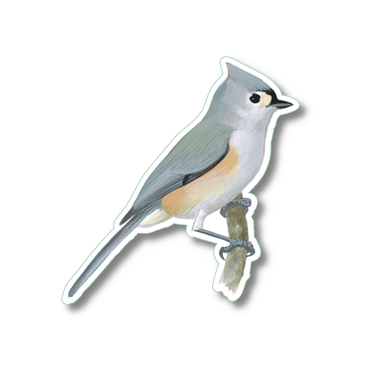 Sticker - Tufted Titmouse Nature Sticker, 2.5" x 3.5"