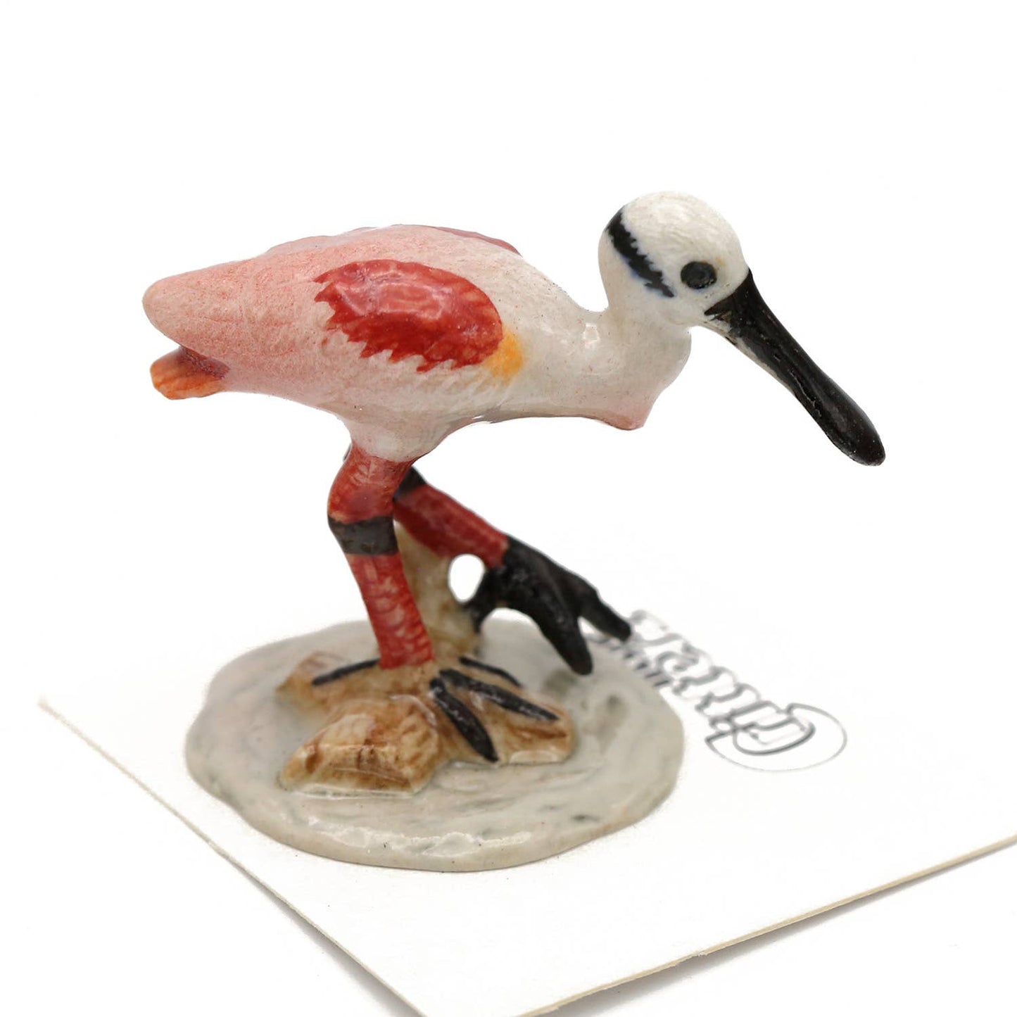 Little Critterz Porcelain Miniature - "Ajaja" Roseate Spoonbill