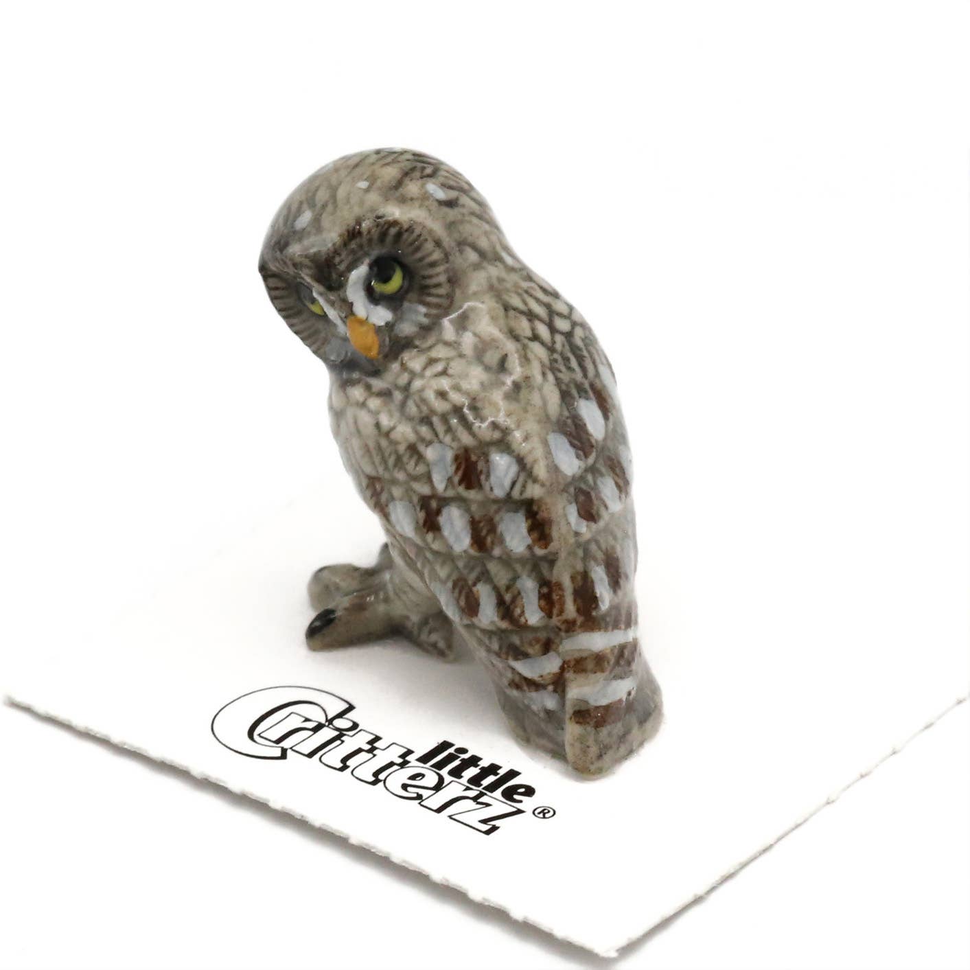 Little Critterz Porcelain Miniature - "Phantom" Great Gray Owl