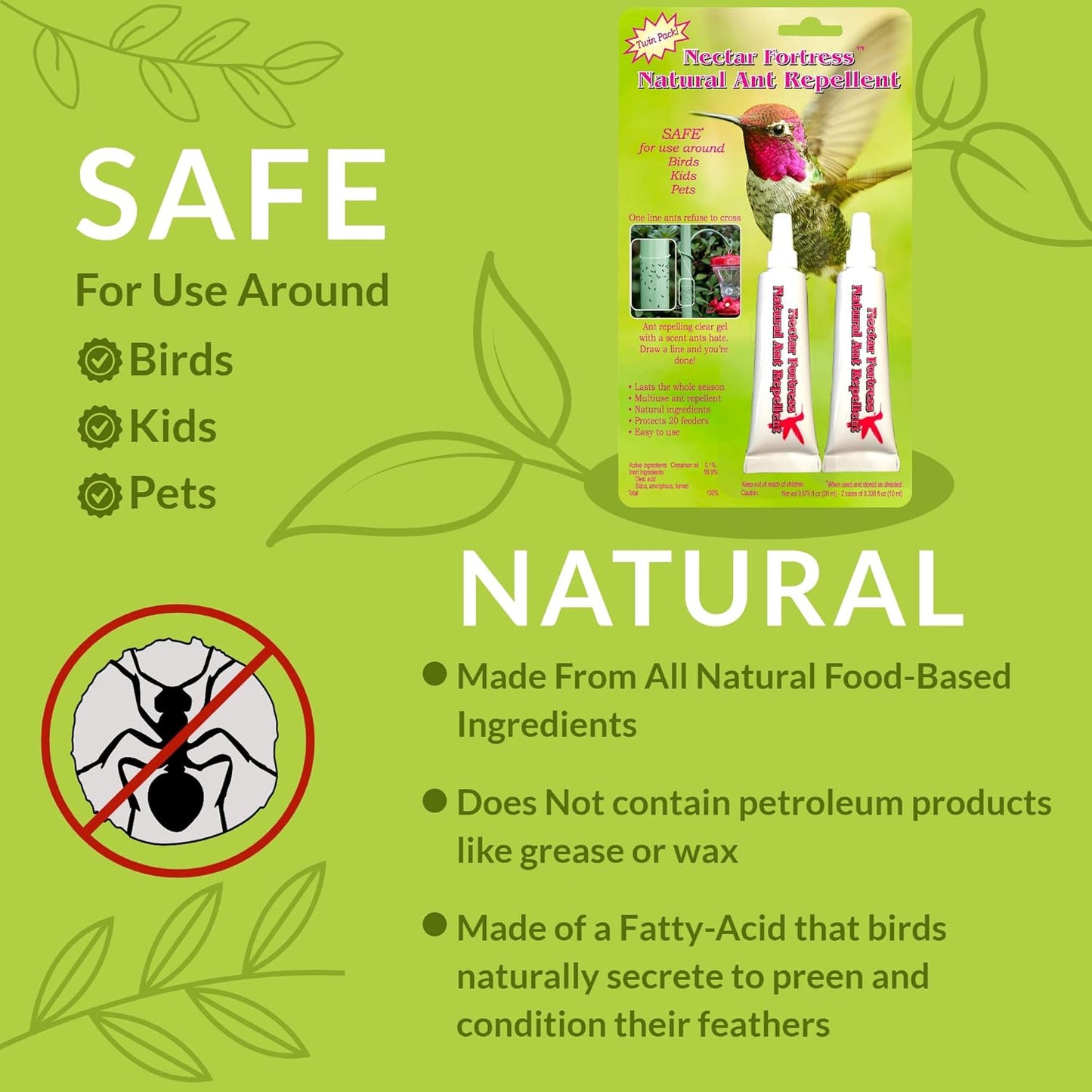 Birds - Nectar Fortress Natural Ant Repellant Twin Pack