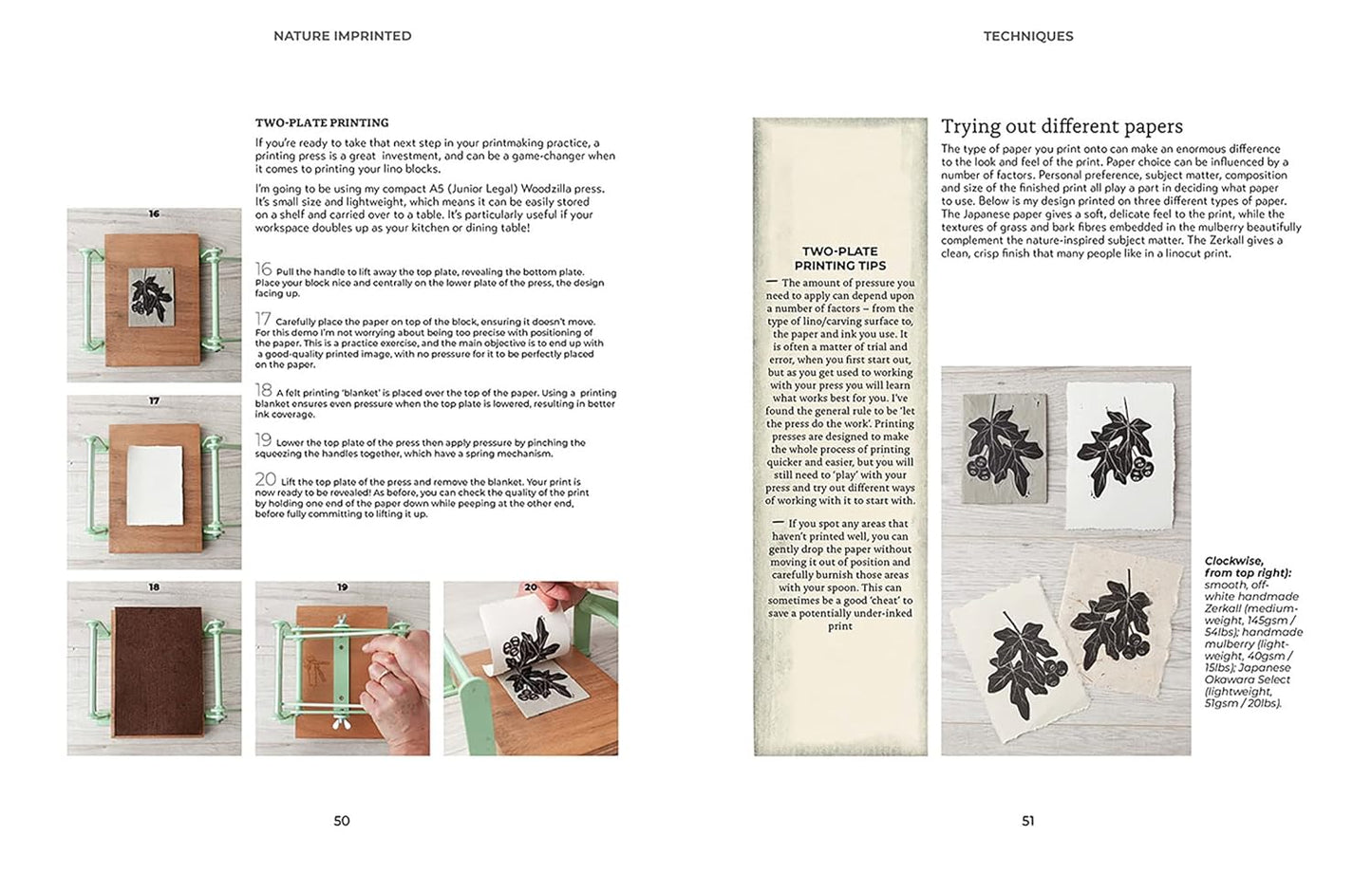 Book - Nature Imprinted: A Complete Guide to Lino Printing, With 10 Nature-Inspired Designs by Jane Spink (Hardback)