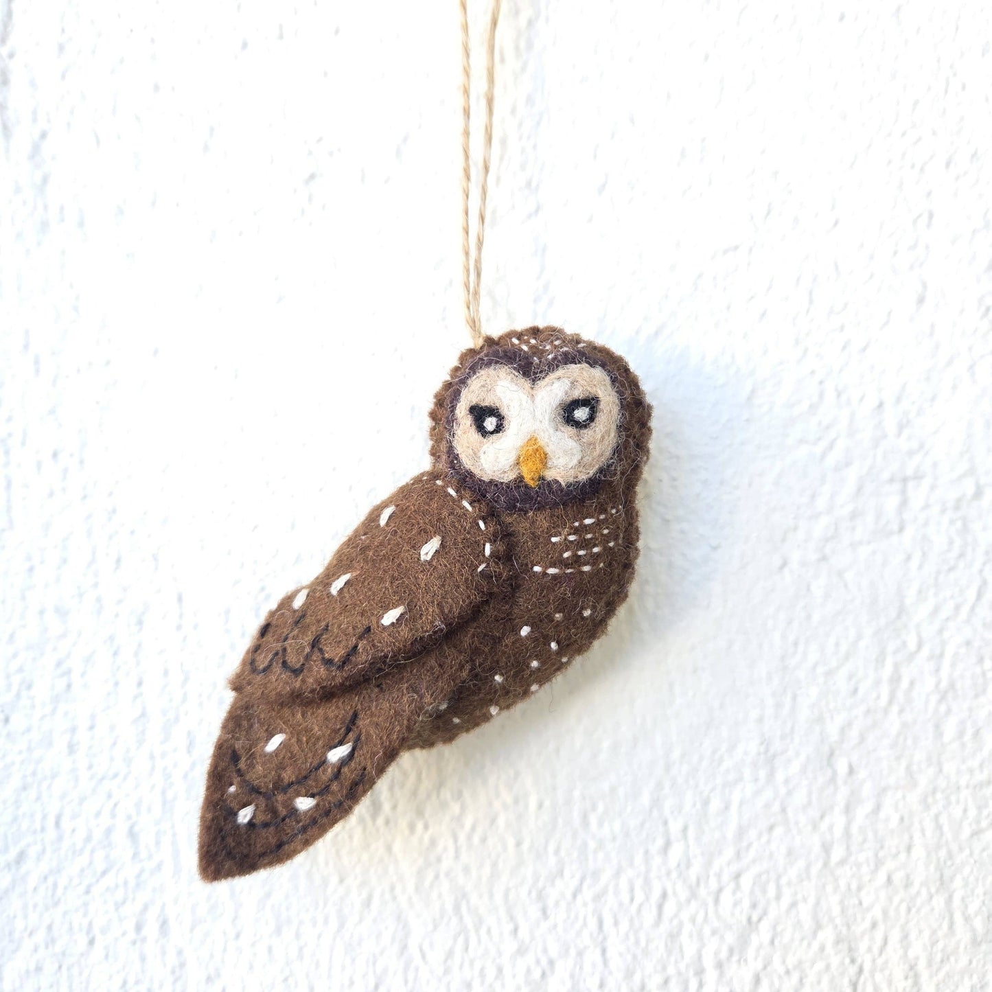 Ornament - Felted Barn Owl