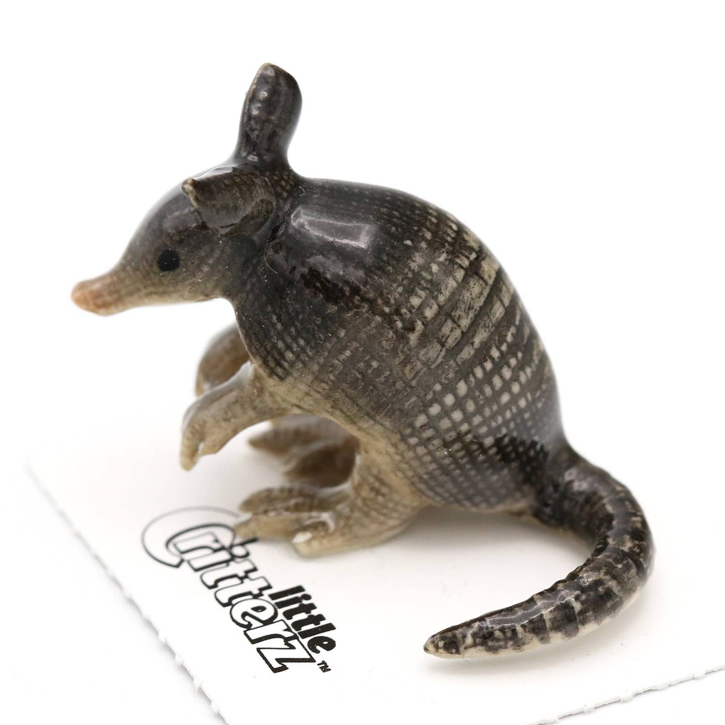Little Critterz Porcelain Miniature - "Burrow" Armadillo