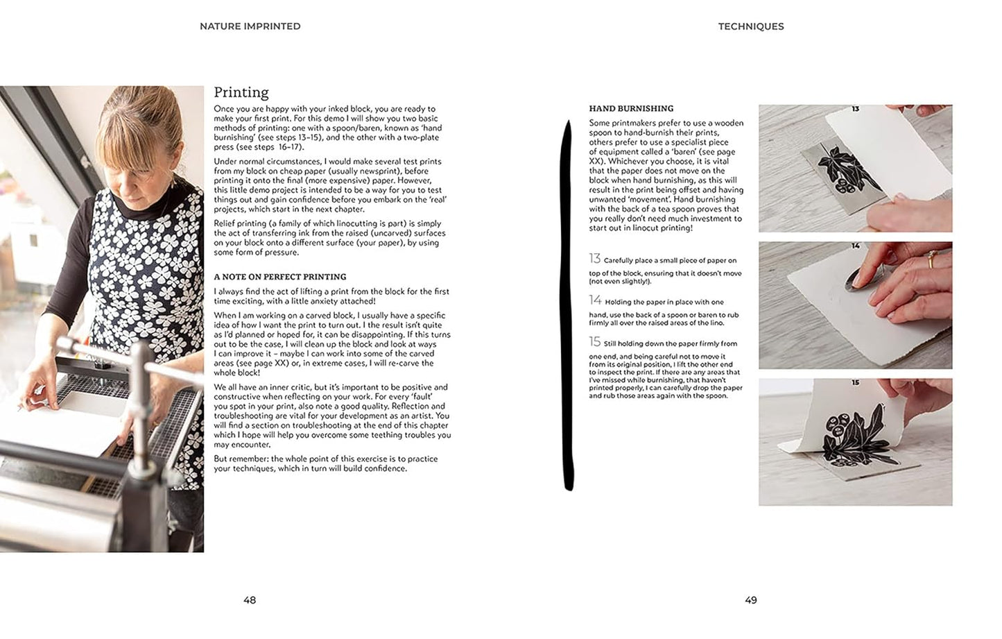 Book - Nature Imprinted: A Complete Guide to Lino Printing, With 10 Nature-Inspired Designs by Jane Spink (Hardback)