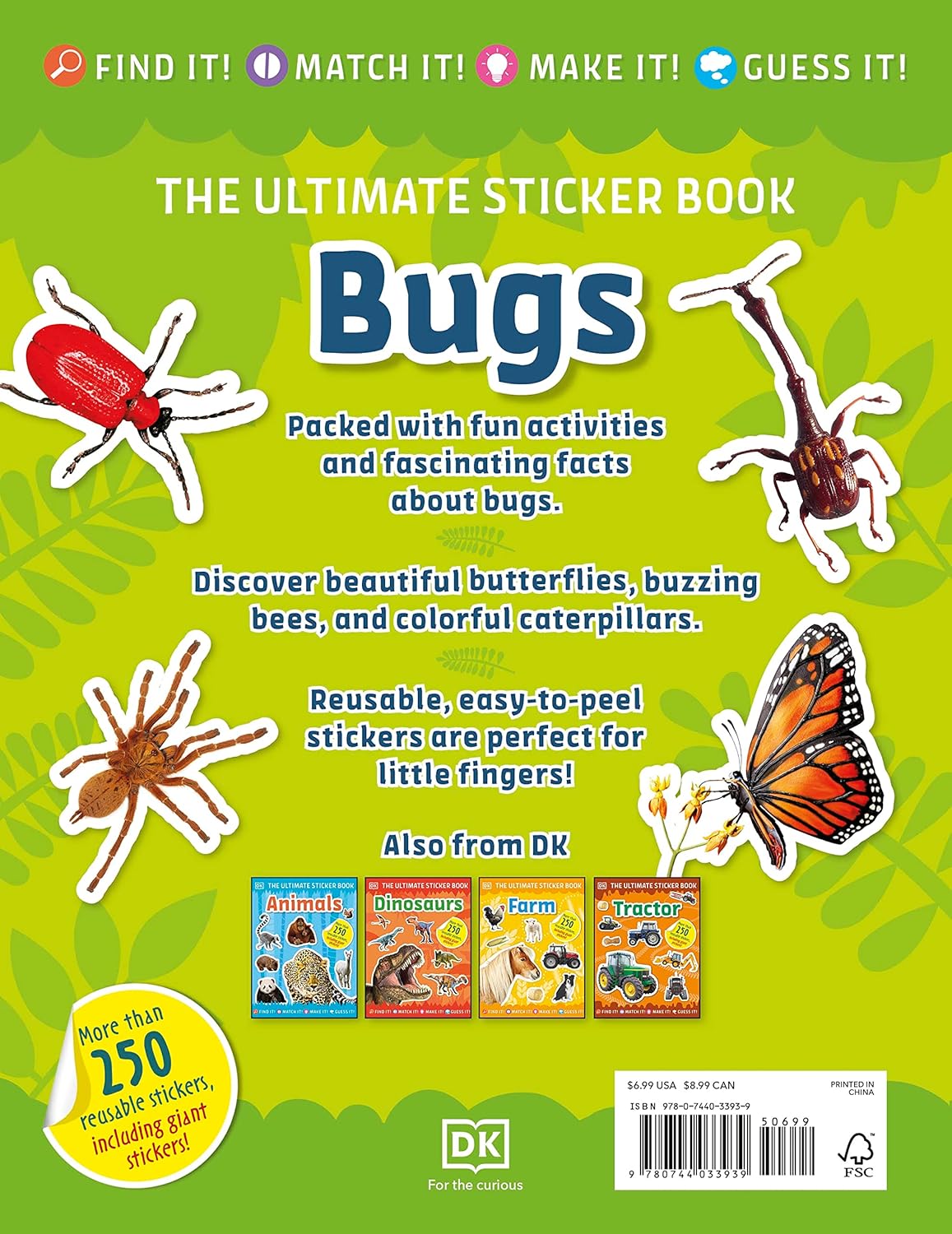 Book - Ultimate Sticker Book: Bugs: Over 250 Reusable Full-Color Stickers (Paperback)