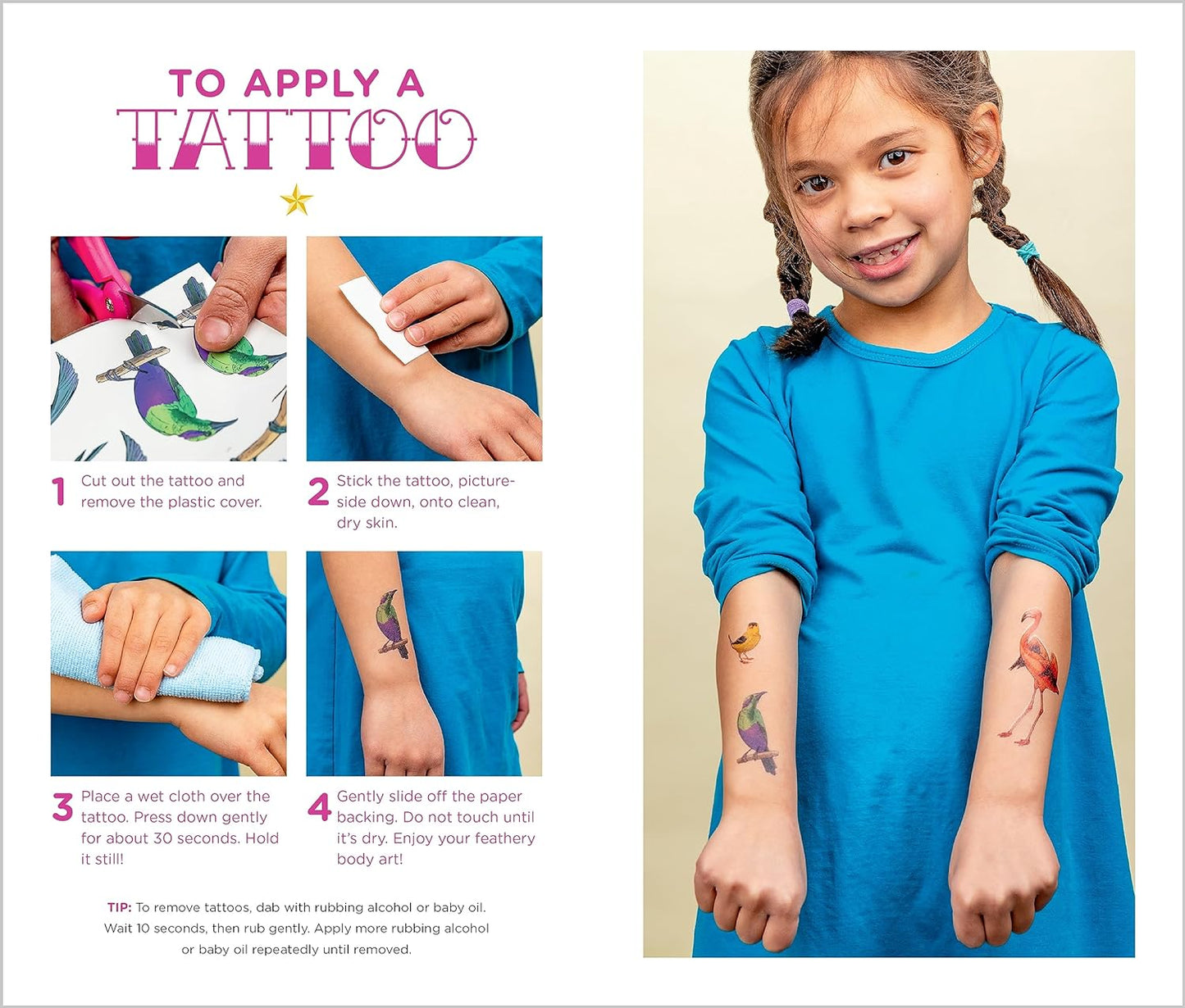 Temporary Tattoos - Soaring, Singing Tattoo Birds: 50 Temporary Tattoos That Teach (Paperback/Sticker Book)