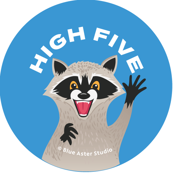Pinback Button - Raccoon - "High Five"