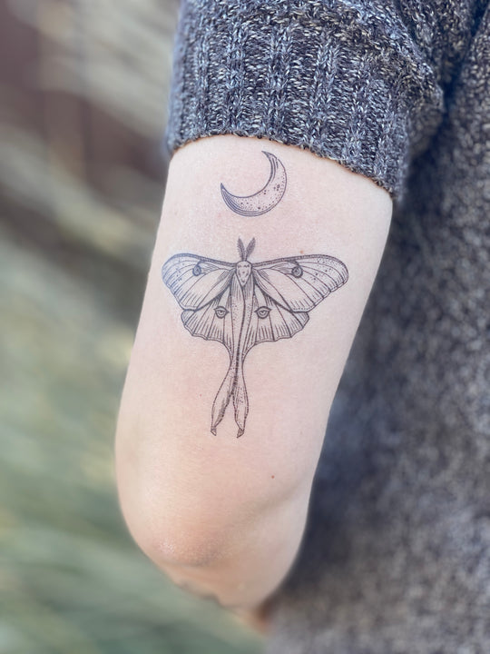 Temporary Tattoo - Luna Moth (1 pack)