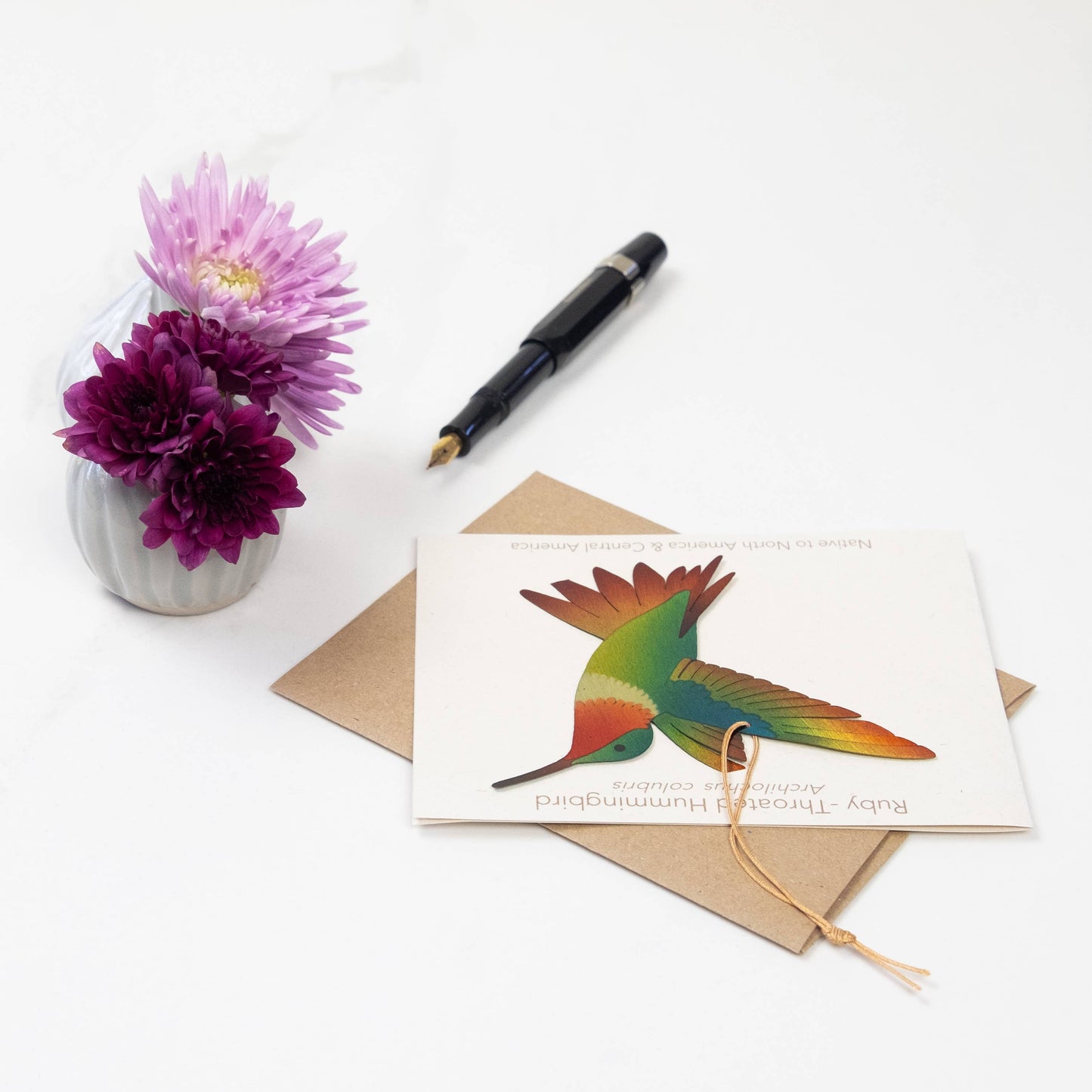 Greeting Card - Ruby-Throated Hummingbird Ornament + Notecard