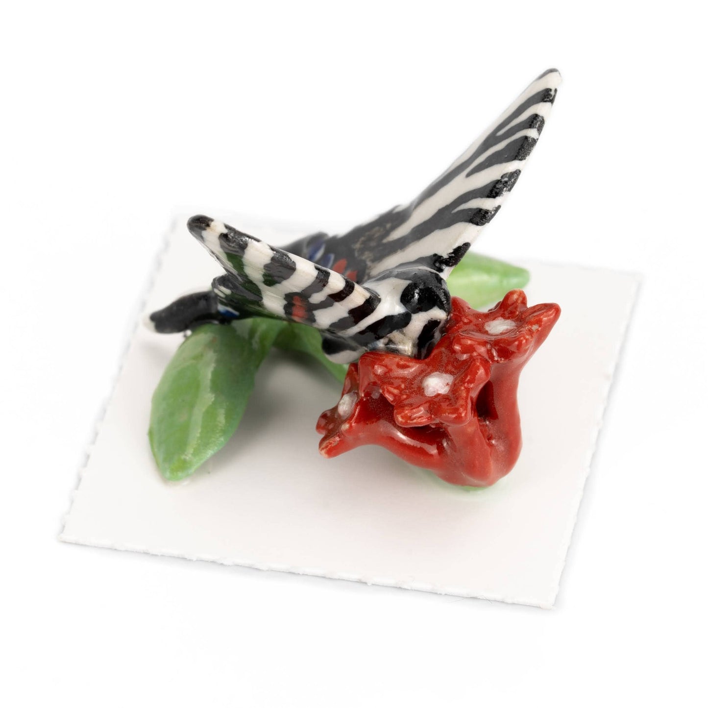 Little Critterz Porcelain Miniature - "Kite" Zebra Swallowtail Butterfly