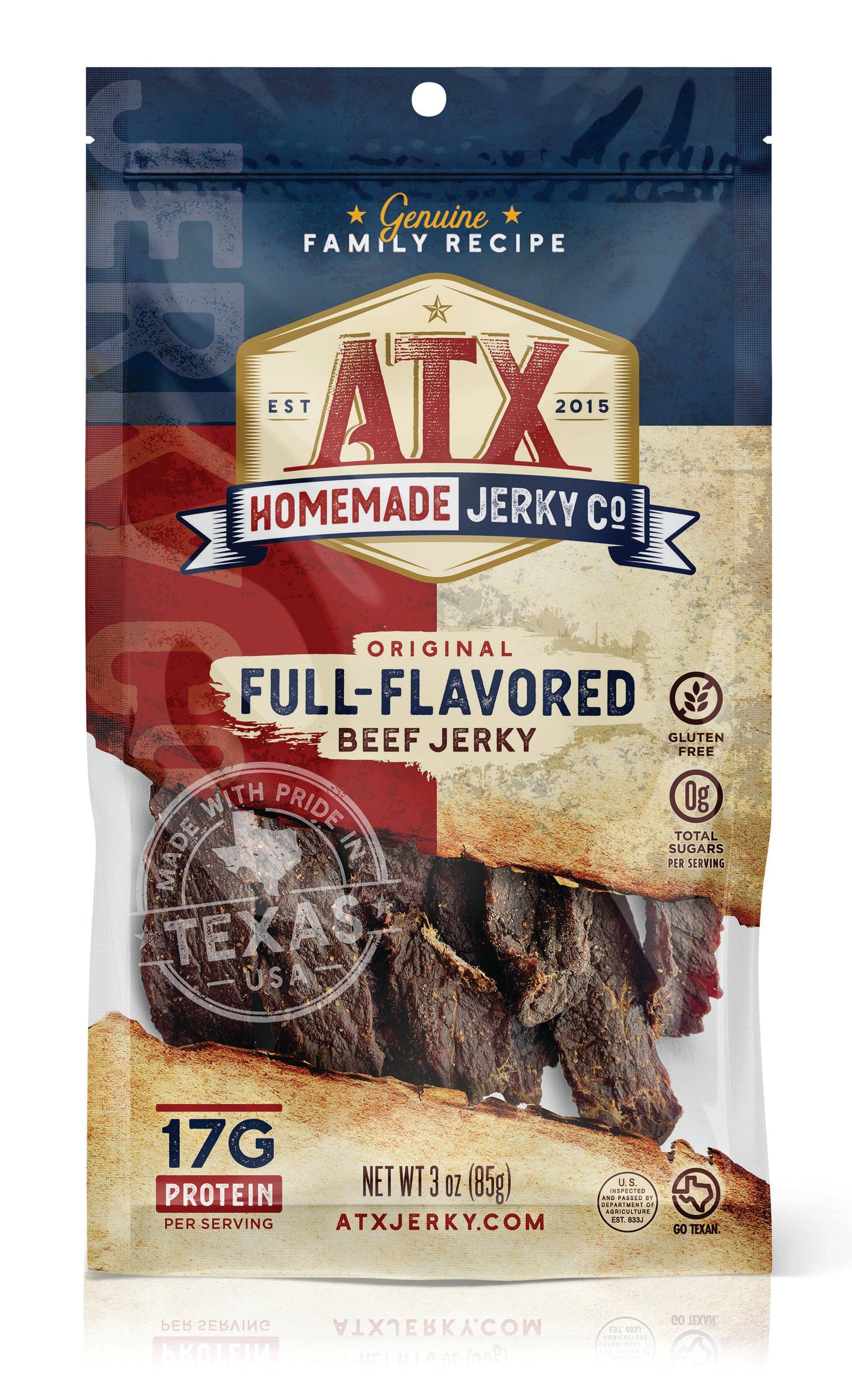 Snacks - ATX Homemade Jerky - Full Flavored Beef (3 oz)