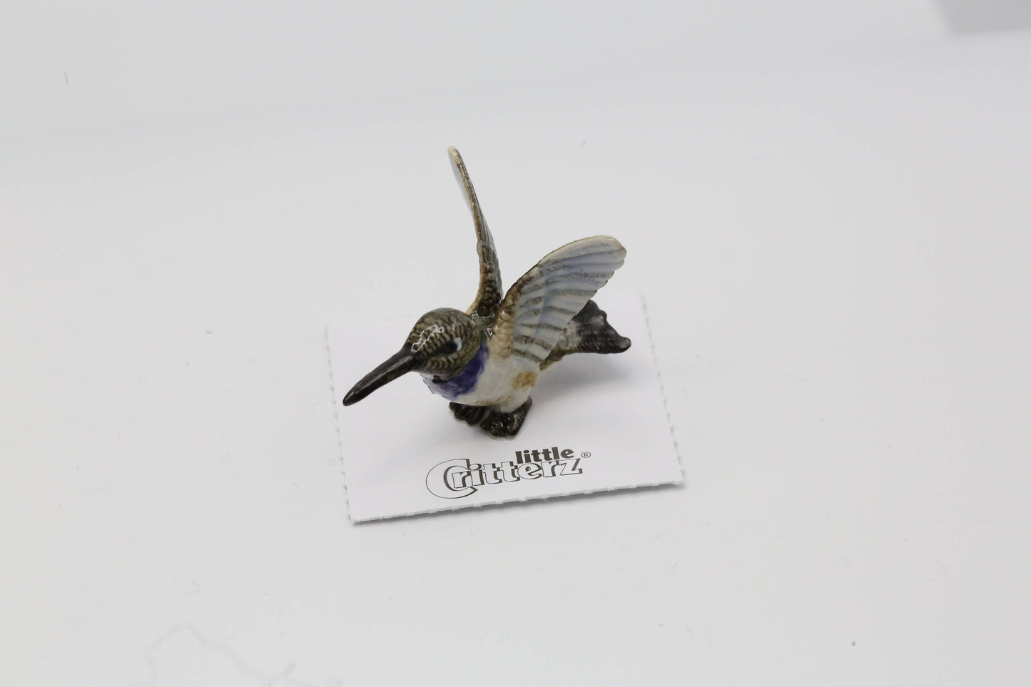 Little Critterz Porcelain Miniature - "Bell" Black-chinned Hummingbird