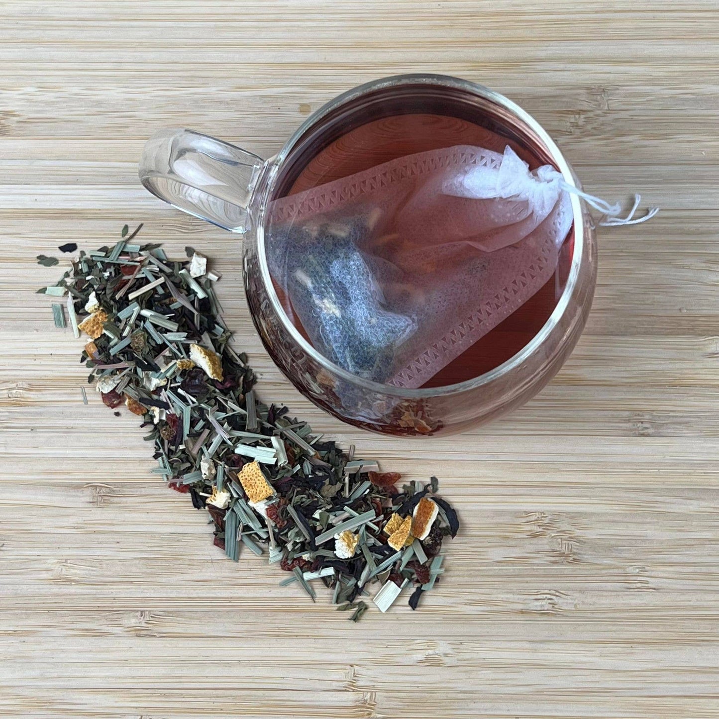 Loose Tea in Drawstring Sachet - Tree Fifty Four - Orange Burst Herbal Tea Blend (2oz)