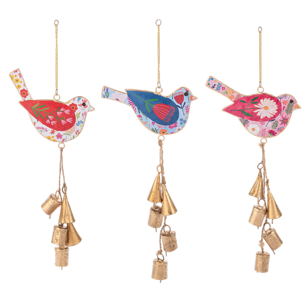 Colorful Botanical Bird Chime