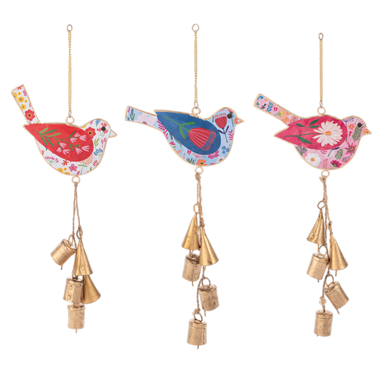 Colorful Botanical Bird Chime