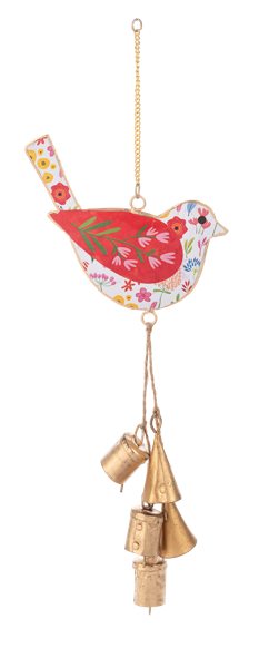 Colorful Botanical Bird Chime