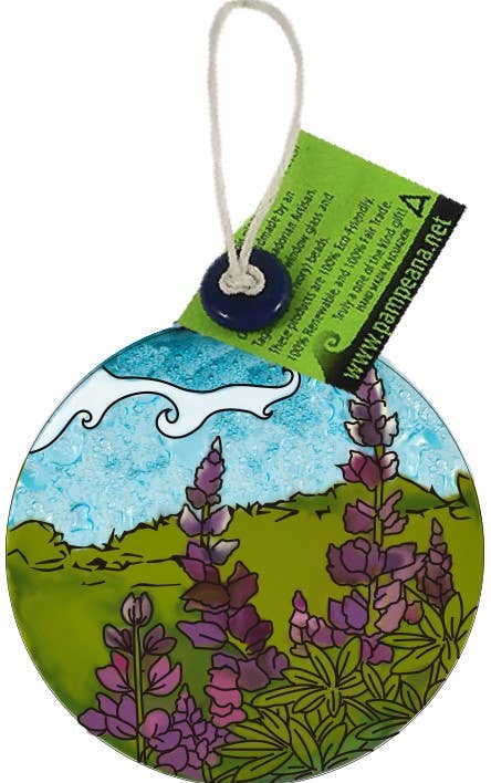 Glass Art Ornament/Suncatcher - Lupines/Bluebonnets
