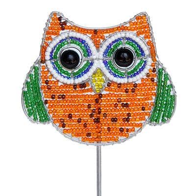 Beaded Art - Owl Garden Stake