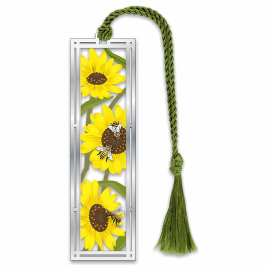 Bookmark - Sunflowers & Honey Bees Metal Bookmark