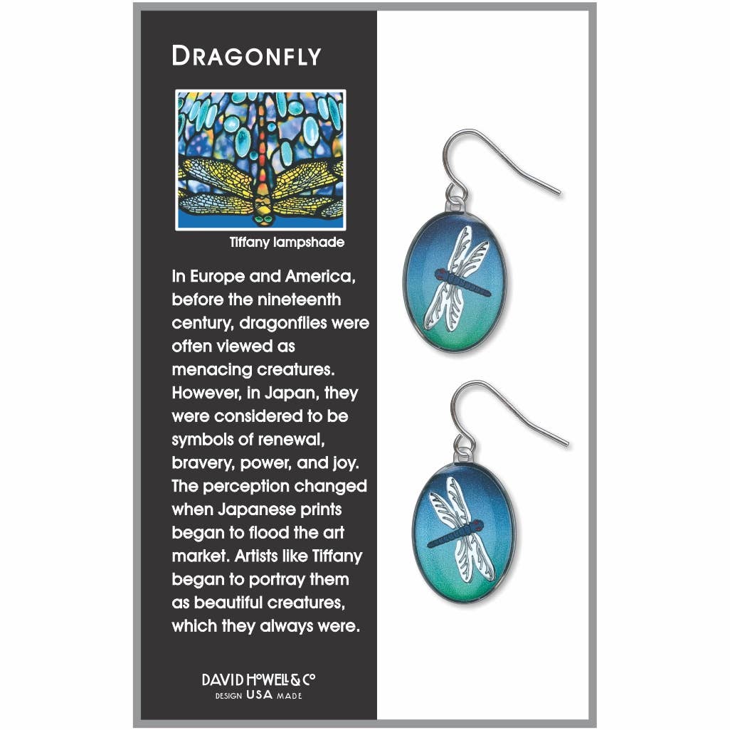 Boxed Jewelry - Dragonfly Oval Earrings