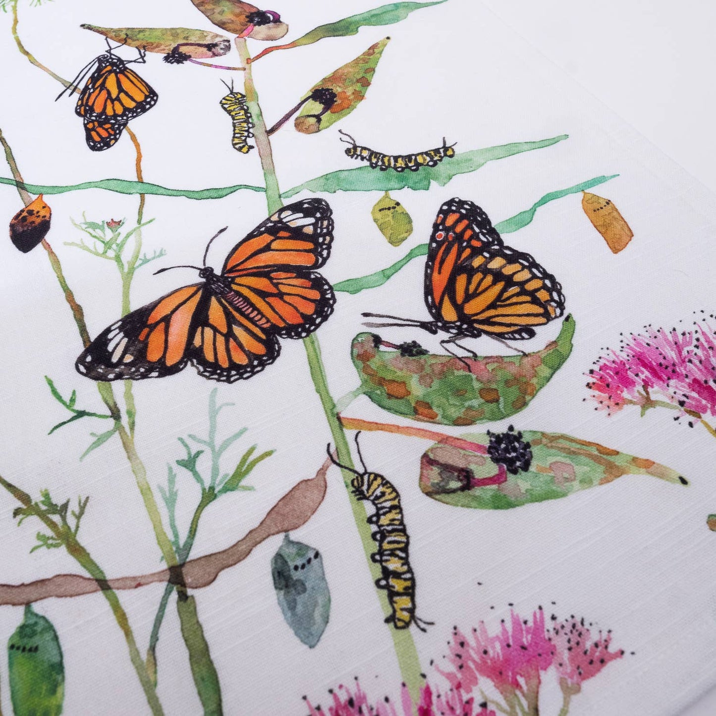 Tea Towel - Monarchs & Milkweed