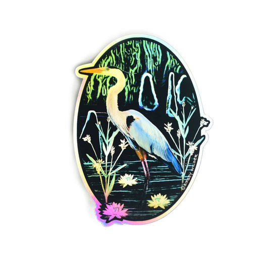 Sticker - Holographic Great Blue Heron