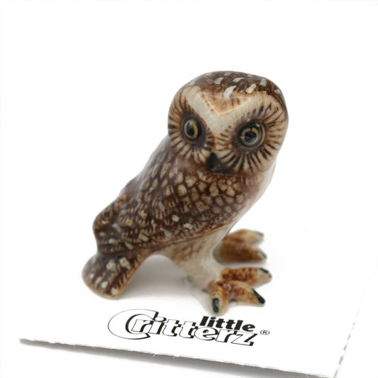 Little Critterz Porcelain Miniature - "Sawyer" Saw-Whet