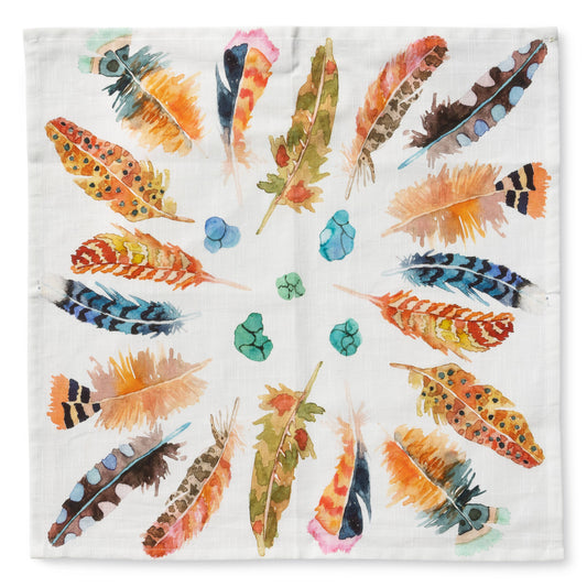 Napkins - Feathers (Pack of 4 - 100% Fine Cotton Slub)