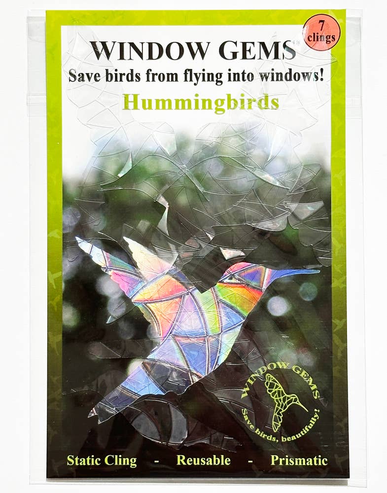 Window Gems - Hummingbirds - Window Clings Bird Strike Prevention Decals