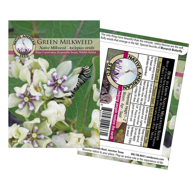 Plants for Birds - Green Milkweed - Small Pack (Native American Seed)
