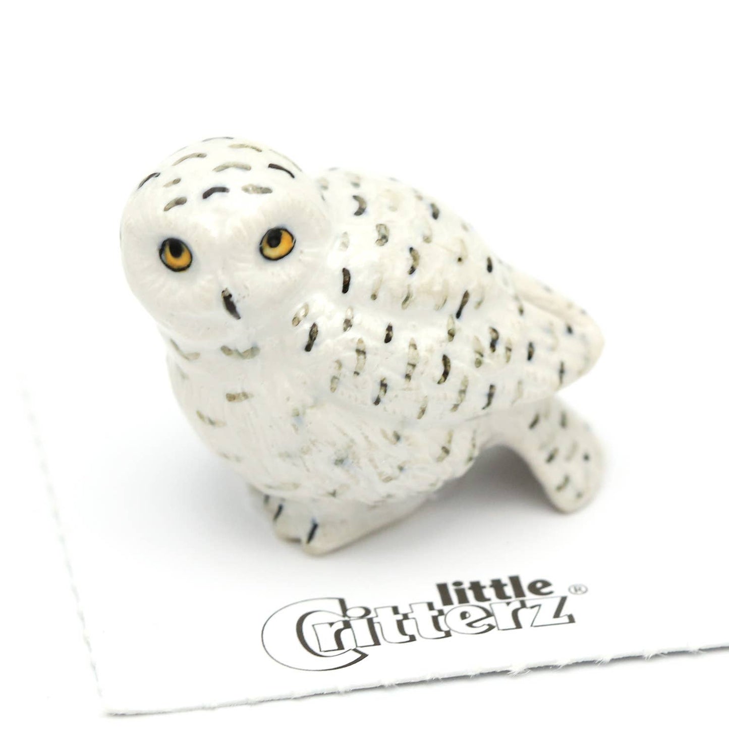 Little Critterz Porcelain Miniature - "Ghost" Snowy Owl