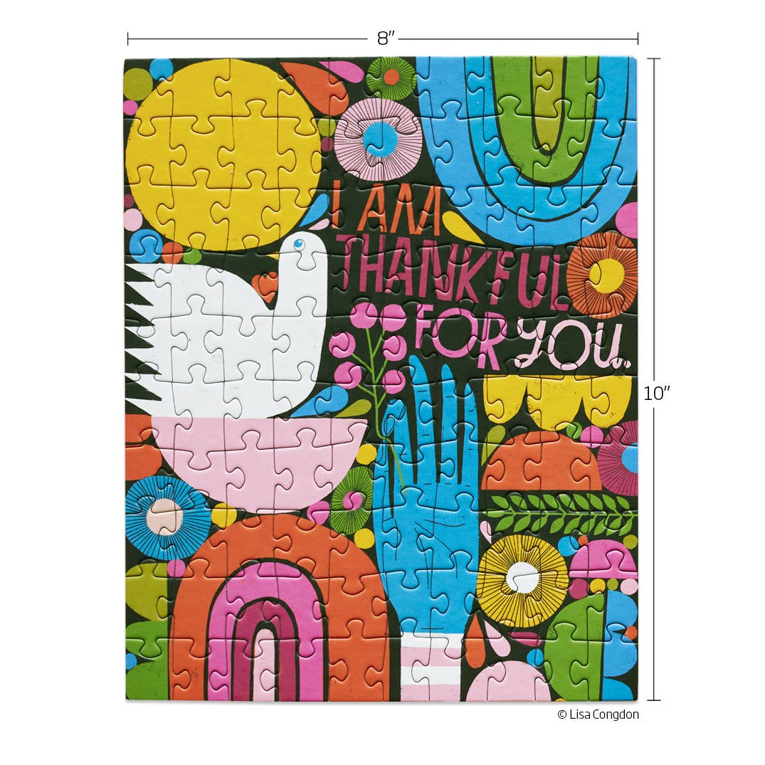 Puzzle - "Thankful For You" by Lisa Congdon (100 Pieces)