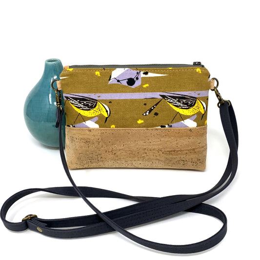 Crossbody Bag - Organic & Cork - Charley Harper Prints: Cactus Wren