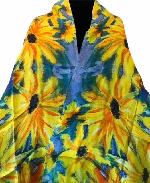 Scarf - Sunflowers (Silk 14" x 72")