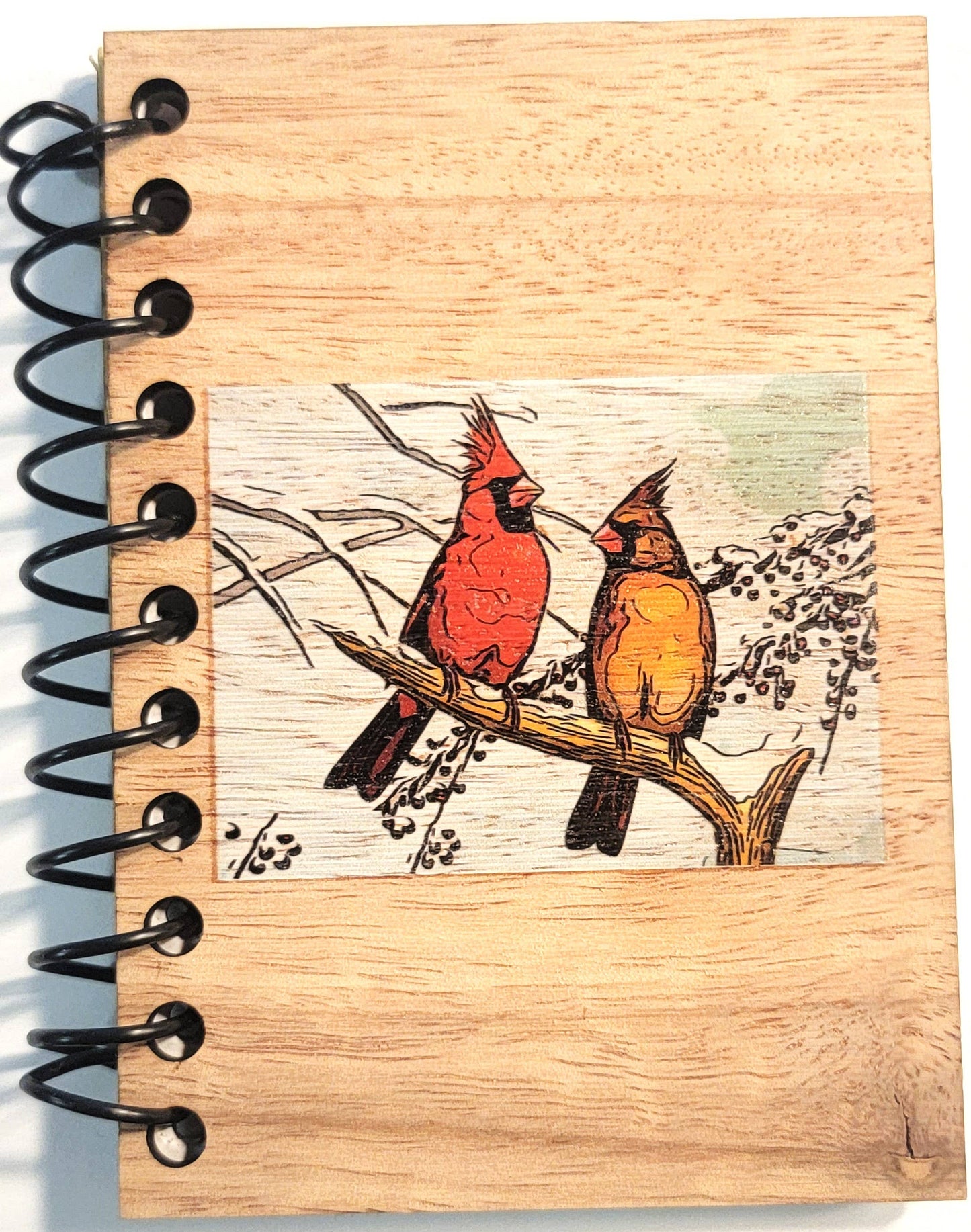 Tikal Wood Notebook - Cardinal Couple