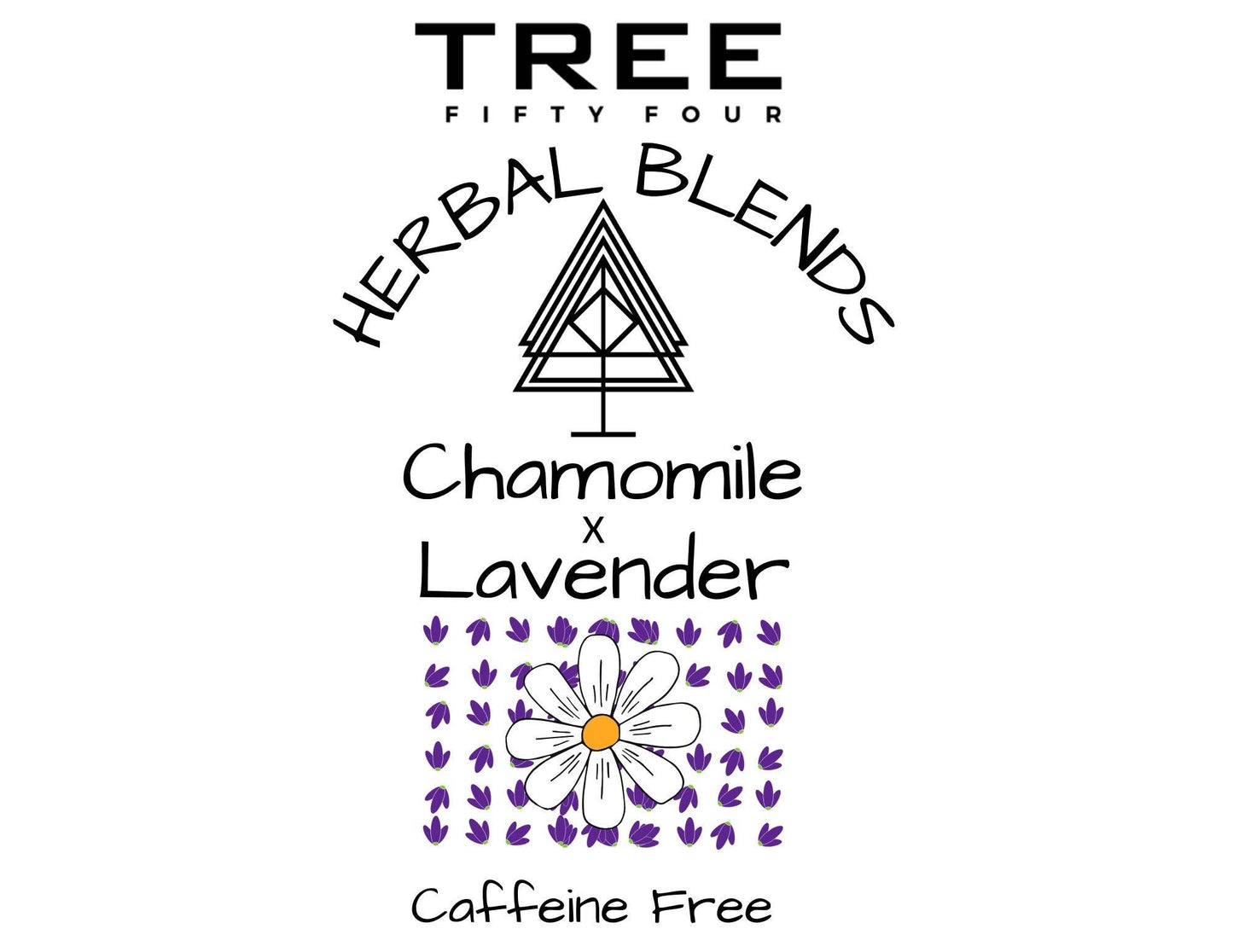 Loose Tea in Drawstring Sachet - Tree Fifty Four - Chamomile & Lavender Herbal Tea (4oz)