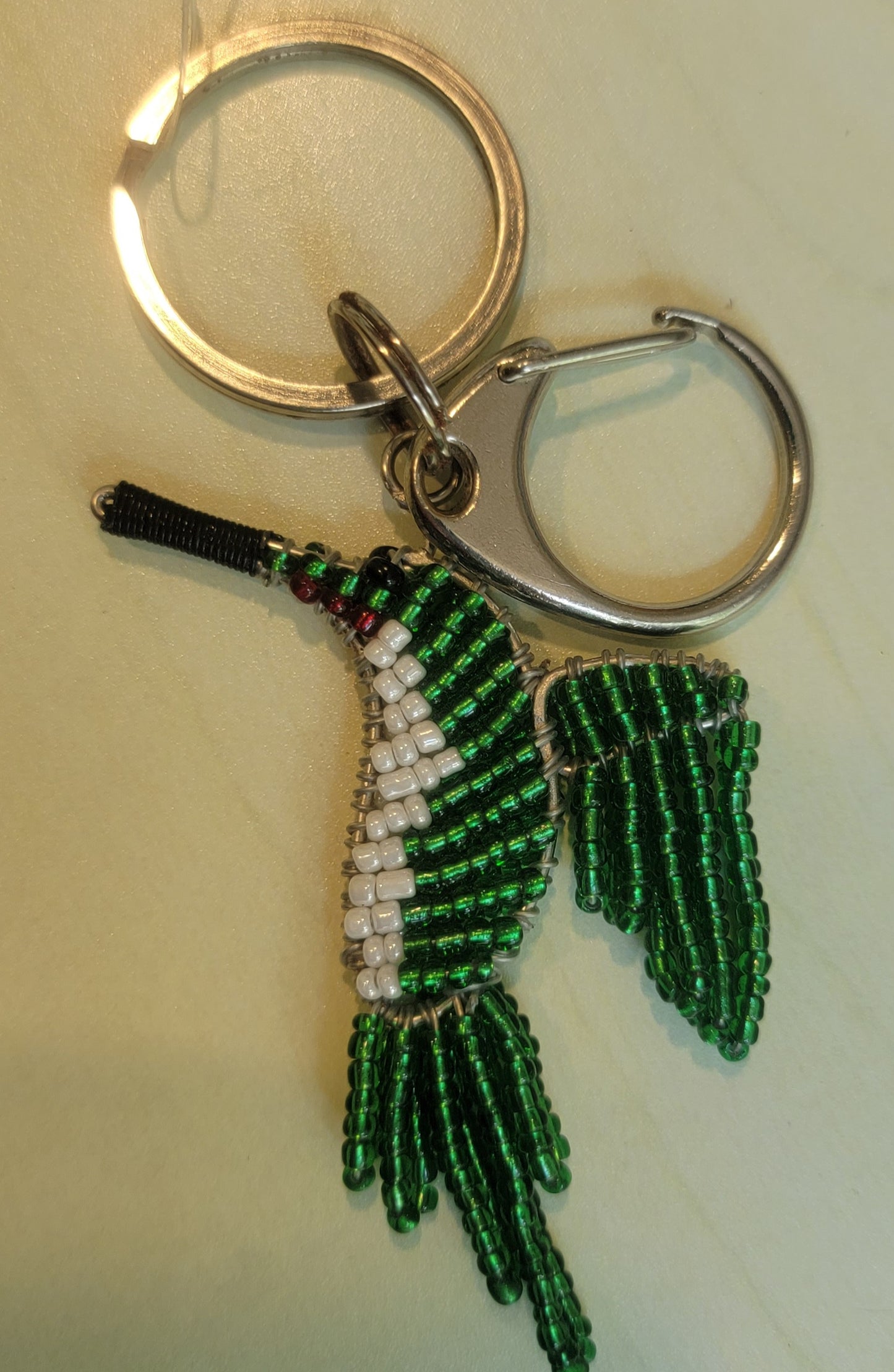 Beadwork Art - Hummingbird Keychain & Bag Clip