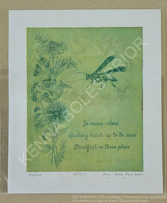 Kenna Boles Prior Original Artwork - 8" x 10" Photogravure - Wasp "Nature" (MAKER'S SECOND)