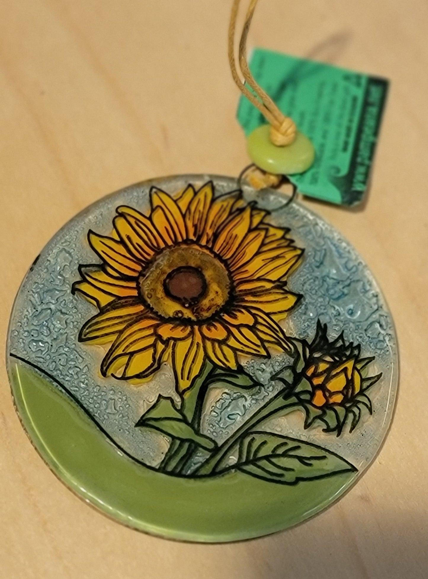 Glass Art Ornament/Suncatcher - Sunflowers