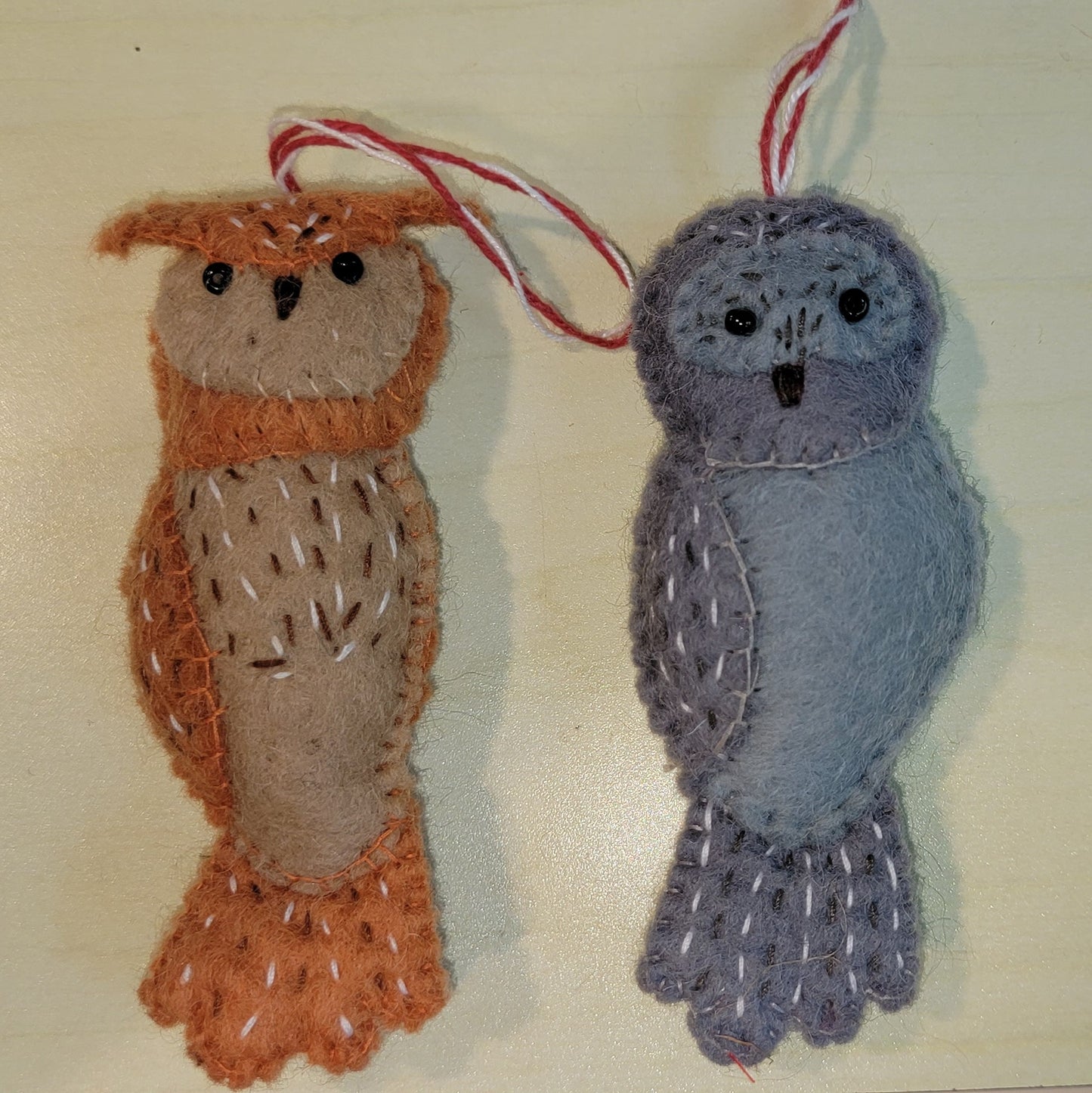 Holiday - Felt Bird Ornament - Owl