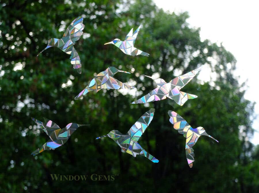 Window Gems - Hummingbirds - Window Clings Bird Strike Prevention Decals
