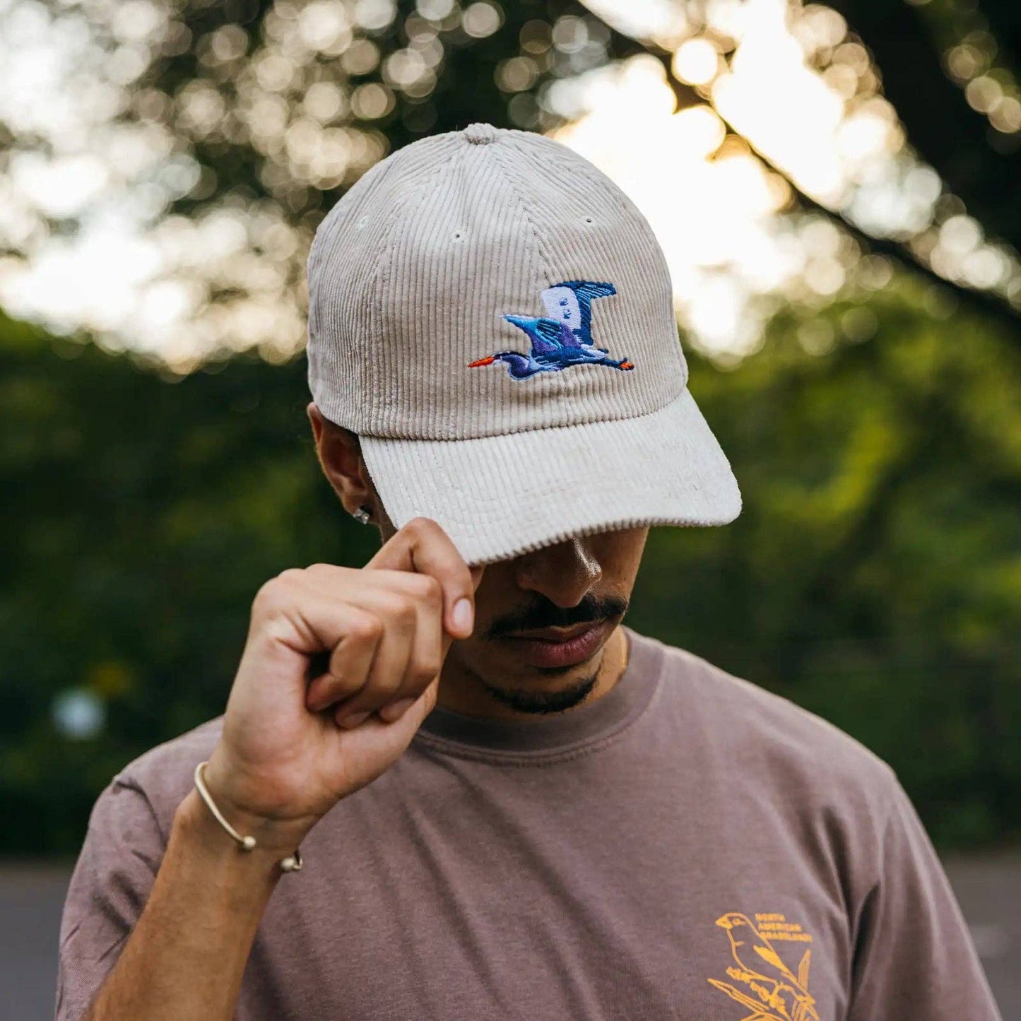 Hat - Great Blue Heron Corduroy in Ivory