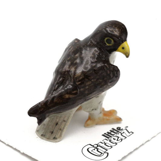 Little Critterz Porcelain Miniature - "Stoop" Peregrine Falcon