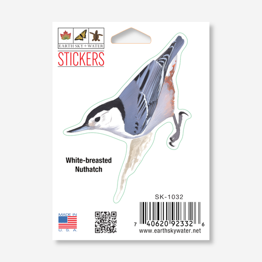 Sticker - White-breasted Nuthatch Nature Sticker, 2.5" x 3.5"