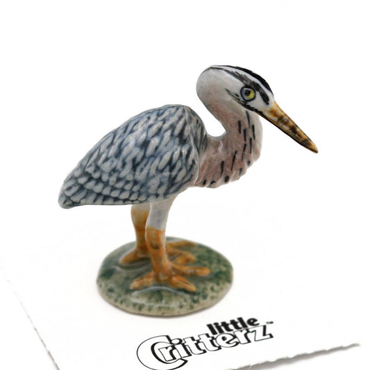 Little Critterz Porcelain Miniature - "Majestic" Blue Heron