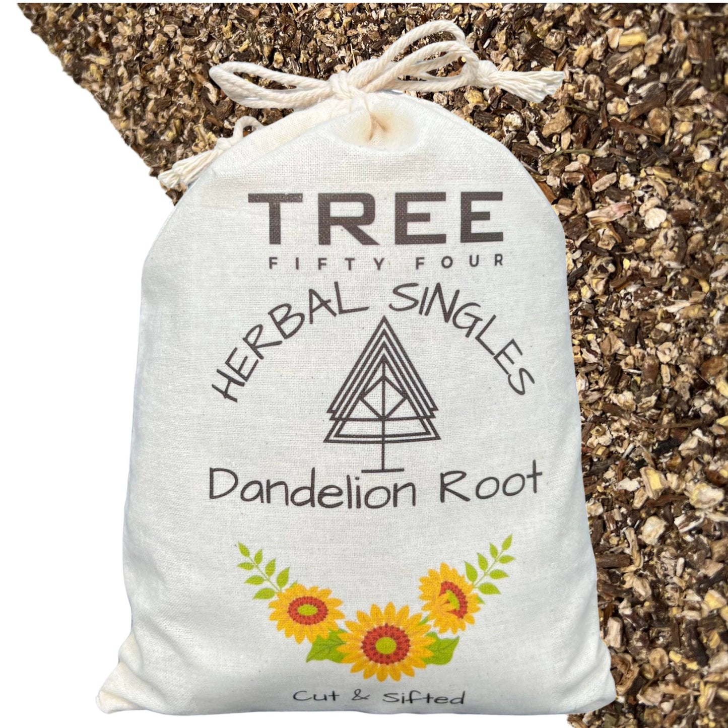 Loose Tea in Drawstring Sachet - Tree Fifty Four - Dandelion Root (4oz)